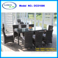 Modern PE rattan Dining table 8pcs chairs restaurant furniture set DCD1006                        
                                                Quality Choice